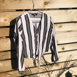 Black & White Stripe Lulu’s crop shirt
